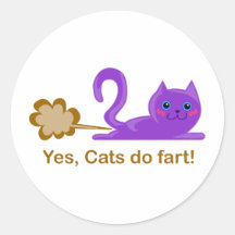 Farting cat, cat farts! sticker