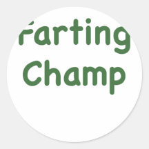 Farting Champ Round Sticker
