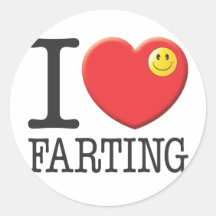 Farting Round Sticker