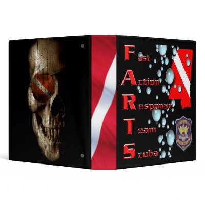 FARTS Dive Team w/ Dive Skull on Back Vinyl Binders by FishTsdotcom
