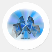 fascinator every day wear 3D DDD effects Round Stickers