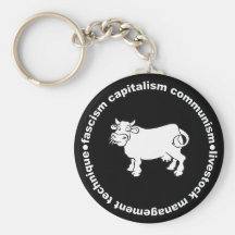 Fascism Capitalism Communism Livestock Management Key Chain