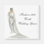 Fashion 1924 Wedding Gown Refrigerator Magnet