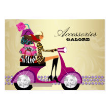 Fashion Accessories Purses Jewellery Purple Gold Business Card Templates