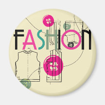 Fashion and Button and Thread Fridge Magnet