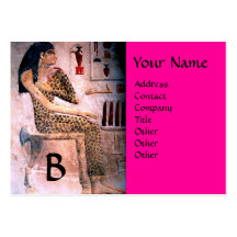 FASHION & BEAUTY OF ANTIQUE EGYPT MONOGRAM fuchsia Business Card Templates