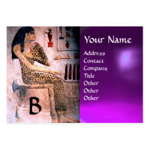FASHION & BEAUTY OF ANTIQUE EGYPT MONOGRAM purple Business Card Template