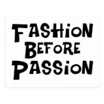 Fashion Before Passion Postcard