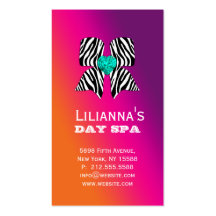 Fashion Bow Salon Spa Purple Orange Blue Business Card Templates