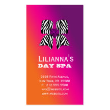 Fashion Business Card Bow Salon Spa Purple Orange