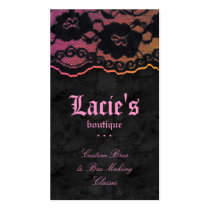 Fashion Business Card Lace Black Pink Orange V
