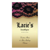 Fashion Business Card Lace Gold Pink Orange V