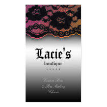 Fashion Business Card Lace Silver Pink Orange V