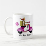 Fashion Coffee Mug Scooter Woman Pink Leopard