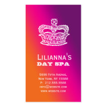 Fashion Crown Salon Spa Purple Orange Business Cards