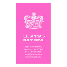 Fashion Crown Salon Spa Trendy Pink Business Cards