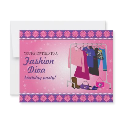 Fashion Diva Birthday Party Invitation by starstreamdesign