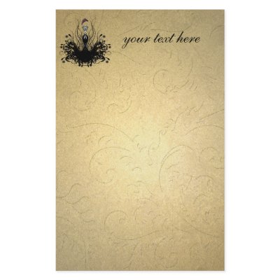 Fashion Diva on Gold Damask Swirls Stationery Design by samack