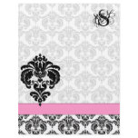 Fashion Diva Pink Raspberry Monogram Damask letterhead