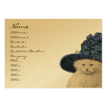 Fashion Diva Vintage Kitty Cat Business Cards Blue