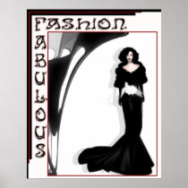 Fashion Fabulous Art Nouveau Noir print