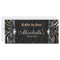 Fashion Gift Certificate Zebra Lace Gold
