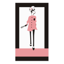 fashion girl chic chef business card