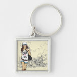 Fashion Girl Vector Illustration Key Chains