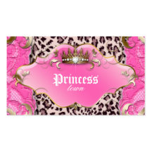 Fashion Jewellery Business Card Leopard Lace Pink