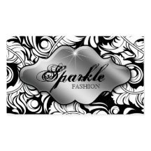 Fashion Jewellery Business Cards Leaf Swirl Silver