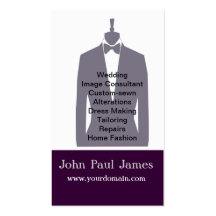 Fashion Mens Tux Grey Mannequin  Stylist Business Card Template