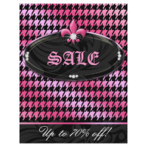 Fashion Party Houndstooth Fleur de lis Pink Spring