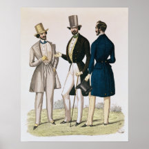 Fashion plate depicting male clothing posters