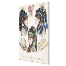 Fashion plate stretched canvas print