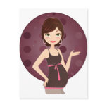 fashion pregnant postcard