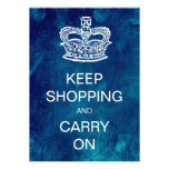 Fashion Sale Invite Crown Damask Blue Denim