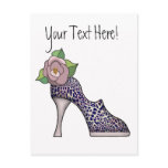 Fashion Shoe with Rose  09 Post Card