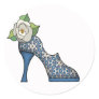 Fashion Shoe with Rose  20 Round Sticker