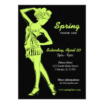 Fashion Show (Dark Olive Green) Invitation