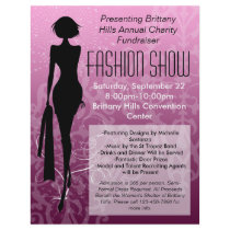 Fashion Show Flyer, Pink Silhouette Swirl