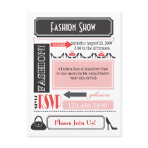 Fashion Show Invite Post Cards