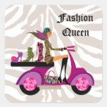 Fashion Stickers Scooter Woman Shoes Zebra