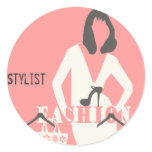 Fashion Stylist Stylish Round Sticker