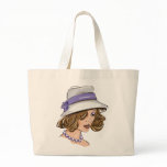 Fashion woman portrait tote bags