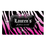 Fashion Zebra Jewellery Modern Pink Business Card