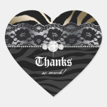 Fashion Zebra Sticker Jewellery Lace Gold Silver
