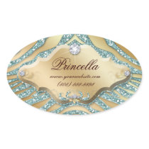 Fashion Zebra Sticker Jewellery Sparkle Teal Gold 