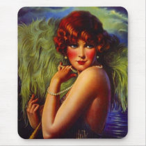 Fashionable Flapper Girl ~ Evening At the Beach Mousepad