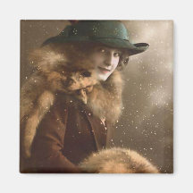 Fashionable in Fur Fridge Magnets