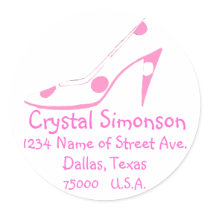 Fashionable Pink Shoe address label